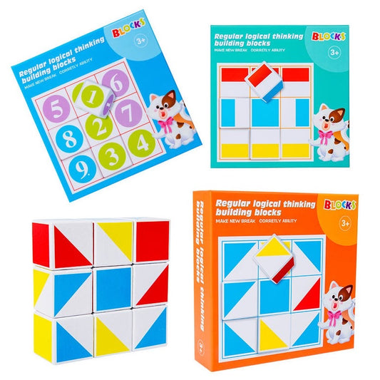  9 kubu puzles komplekts bērnu attīstībai