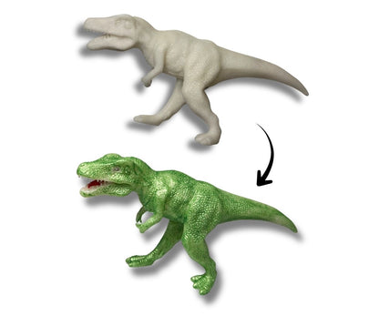Apgleznota dinozaura attēls pirms un pēc
