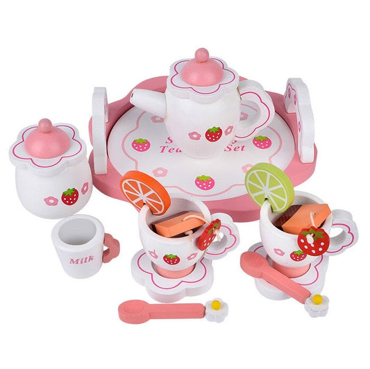 Pilns koka tējas servīzes komplekts bērniem