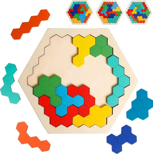 Estētiski izstrādāts piecstūra koka tetris ar ilgmūžīgu kvalitāti